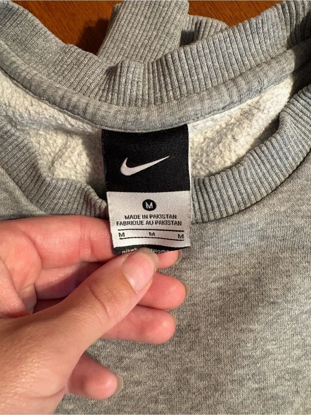Nike Gray Crewneck Sweatshirt with White Swoosh Logo